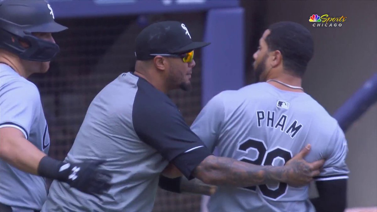 Pham was HEATED after being thrown out at the plate