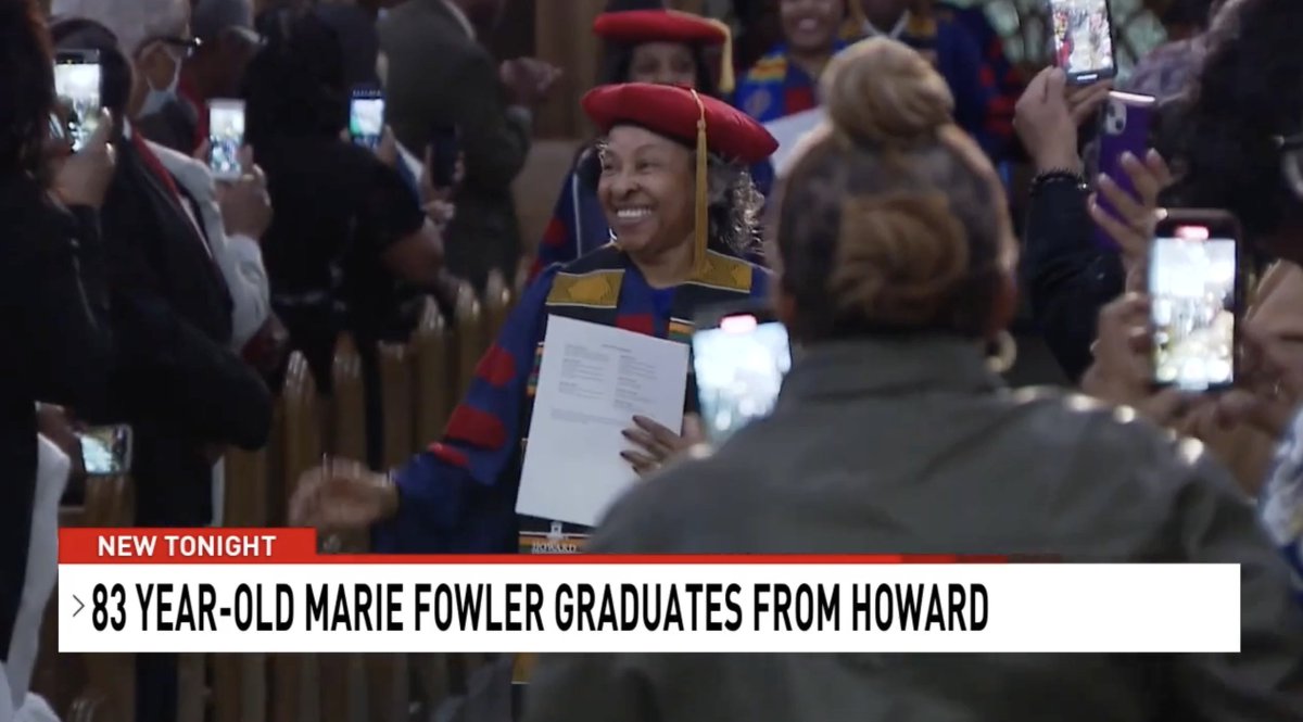 Marie Fowler earned her doctoral degree from Howard University at age 83! Marie’s faith gave her the confidence to start school again since completing two master's in 1959! Marie hopes her story inspires others to pursue higher education no mater their age!