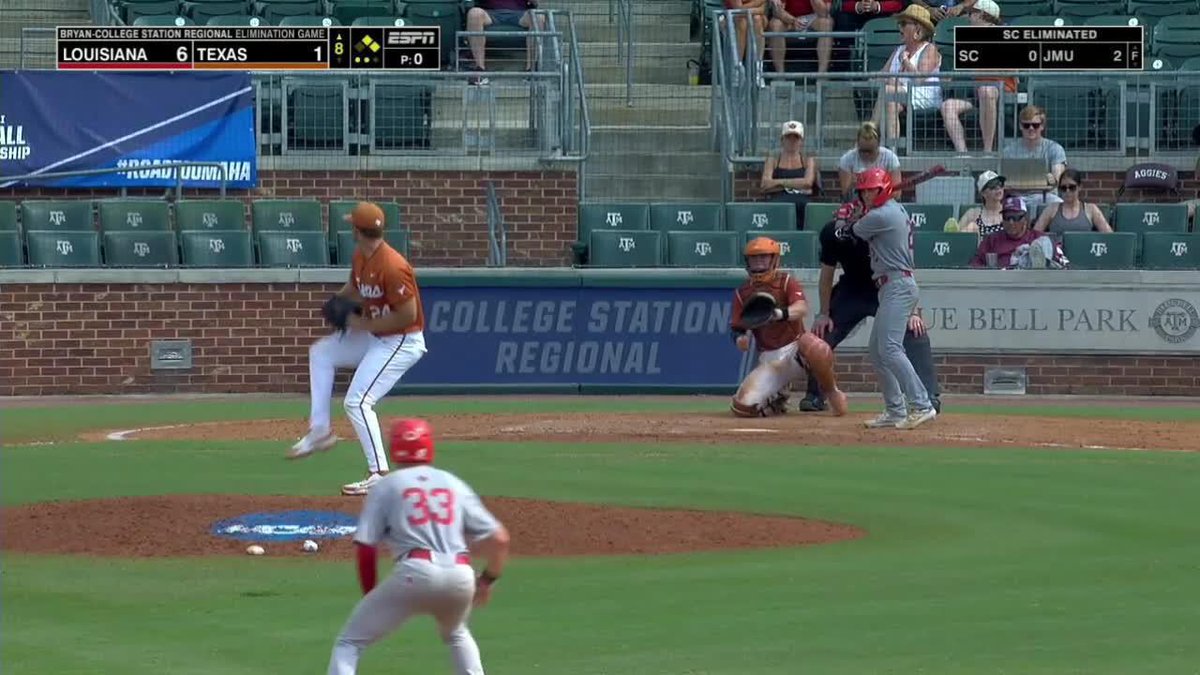 That one is 𝙂𝙊𝙉𝙀 😳 455 foot home run for Bryan Broussard Jr. 📺 📻 📊 #GeauxCajuns | #WaterHoseBoys