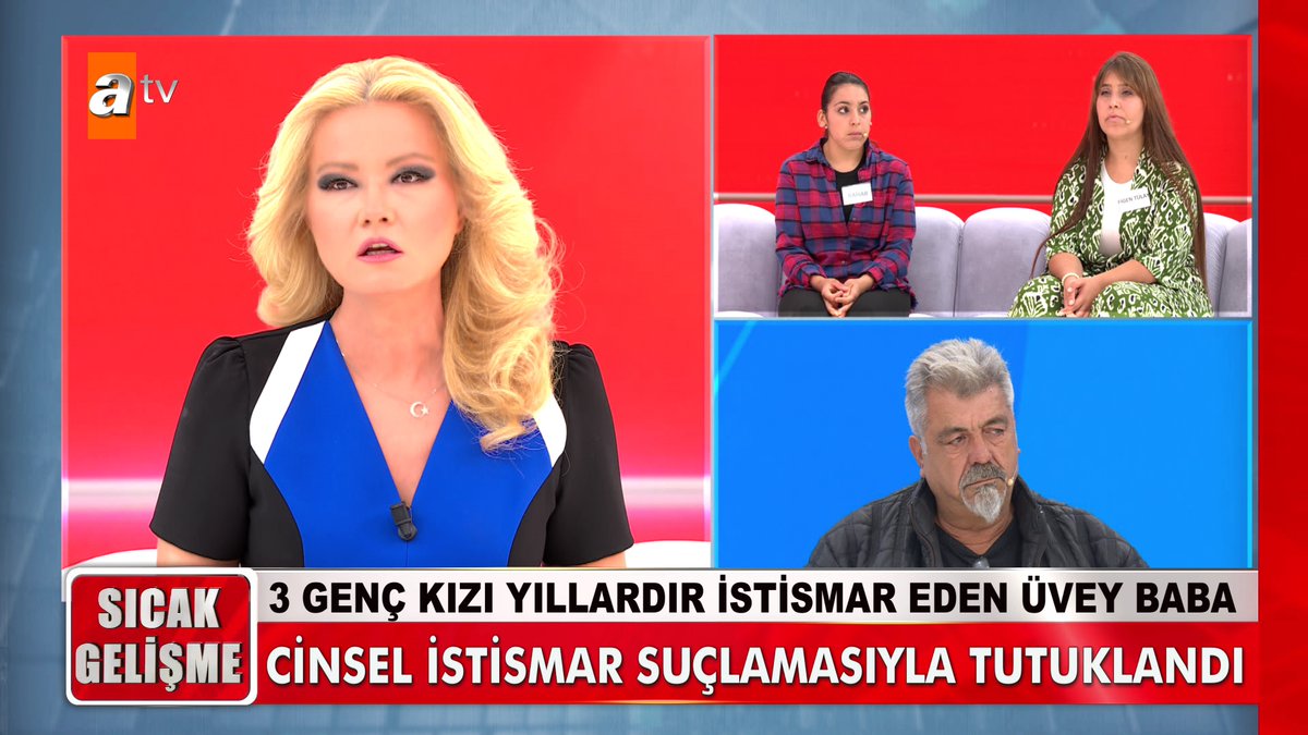 3 genç kızı yıllardır istismar eden üvey baba cinsel istismar suçlamasıyla tutuklandı. #MügeAnlıİleTatlıSert #MügeAnlı atv