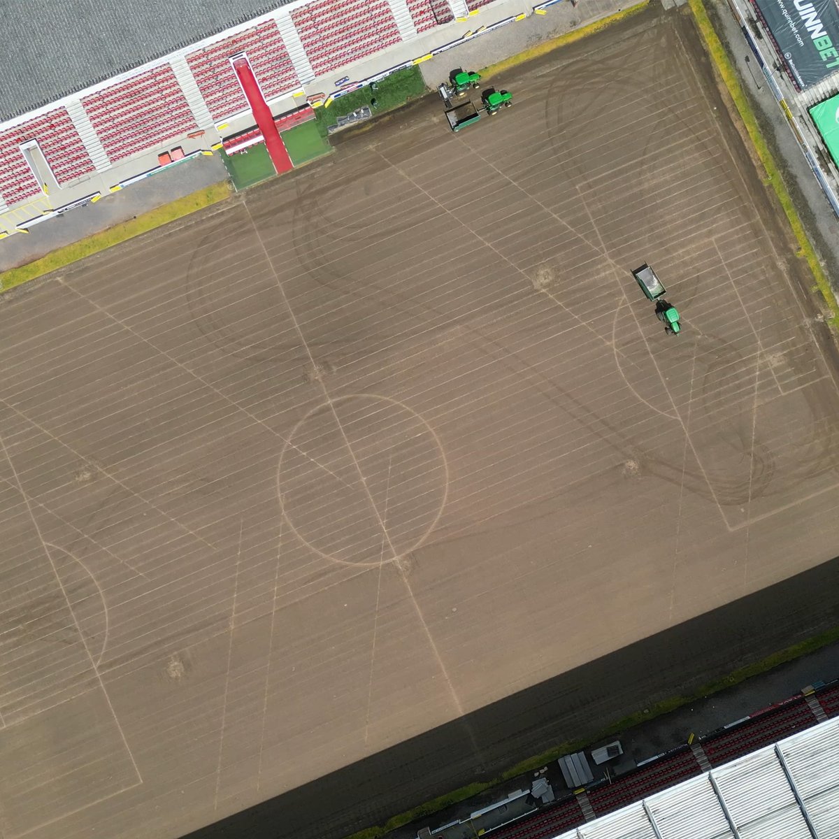 🌱 An insight into the first week of pitch renovations at the County Ground with Ecosol Turfcare: #STFC