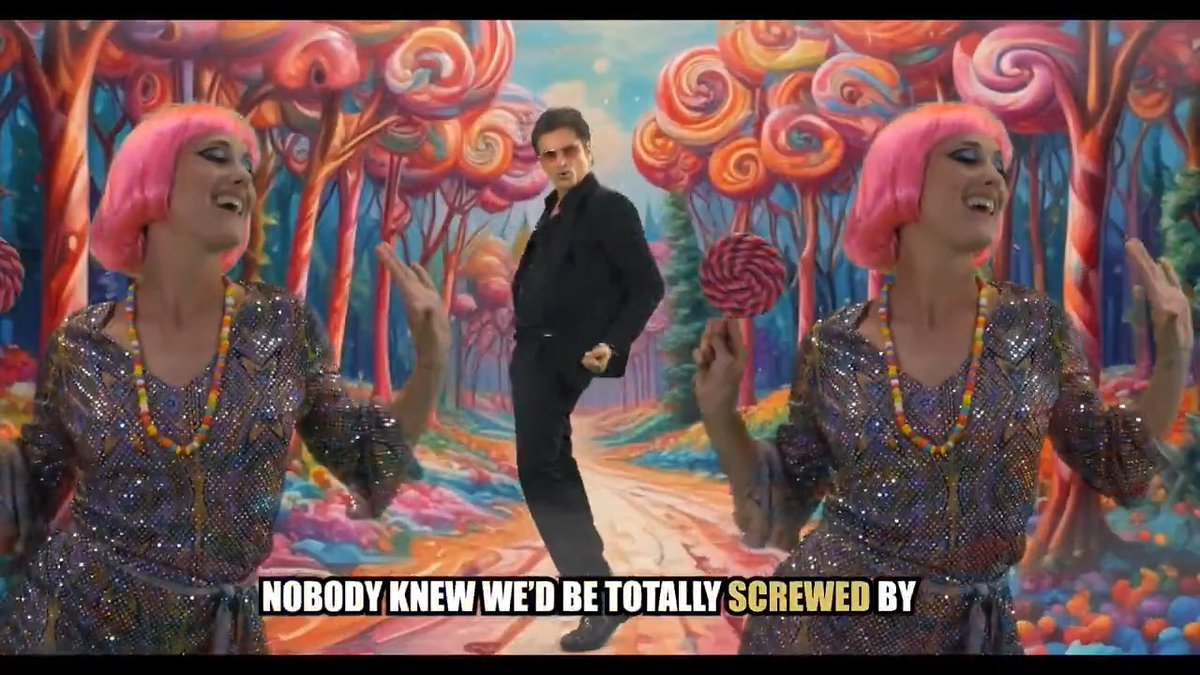 John Stamos performs the lead song from ‘WILLY’S CANDY SPECTACULAR’, a musical about the Willy Wonka Glasgow experience.