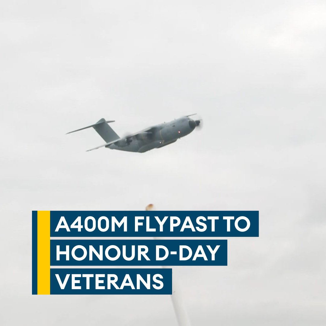 D-Day veterans were treated to a flypast by an Royal Air Force A400M as they left Portsmouth bound for Normandy It comes ahead of the commemorations for D-Day’s 80th anniversary #DDay80 📺 Watch here 👇