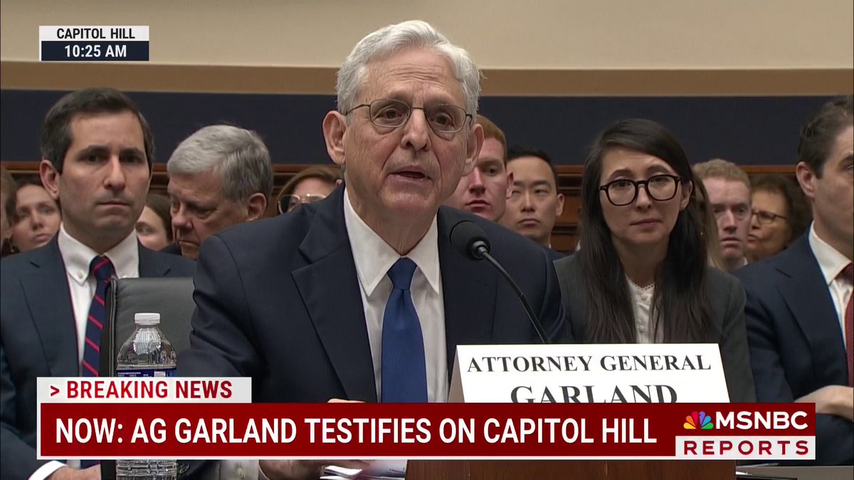 "I will not be intimidated and the Justice Department will not be intimidated. We will continue to do our jobs free from political influence and we will not back down from defending democracy." WATCH: AG Garland testifies before the House Judiciary Committee