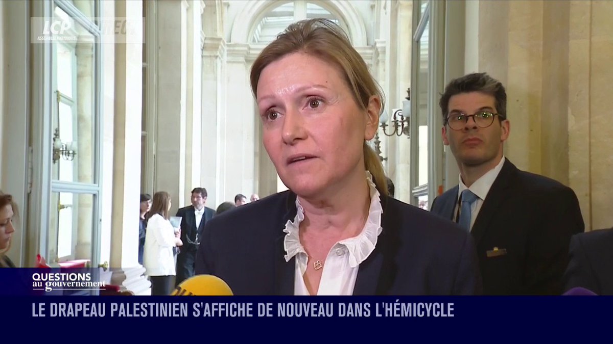 Yaël Braun-Pivet explique que l’expression doit être uniquement orale à l’Assemblée Nationale mais du coup, son pin’s drapeau israélien tombe sous le coup de sa propre règle… #DirectAN