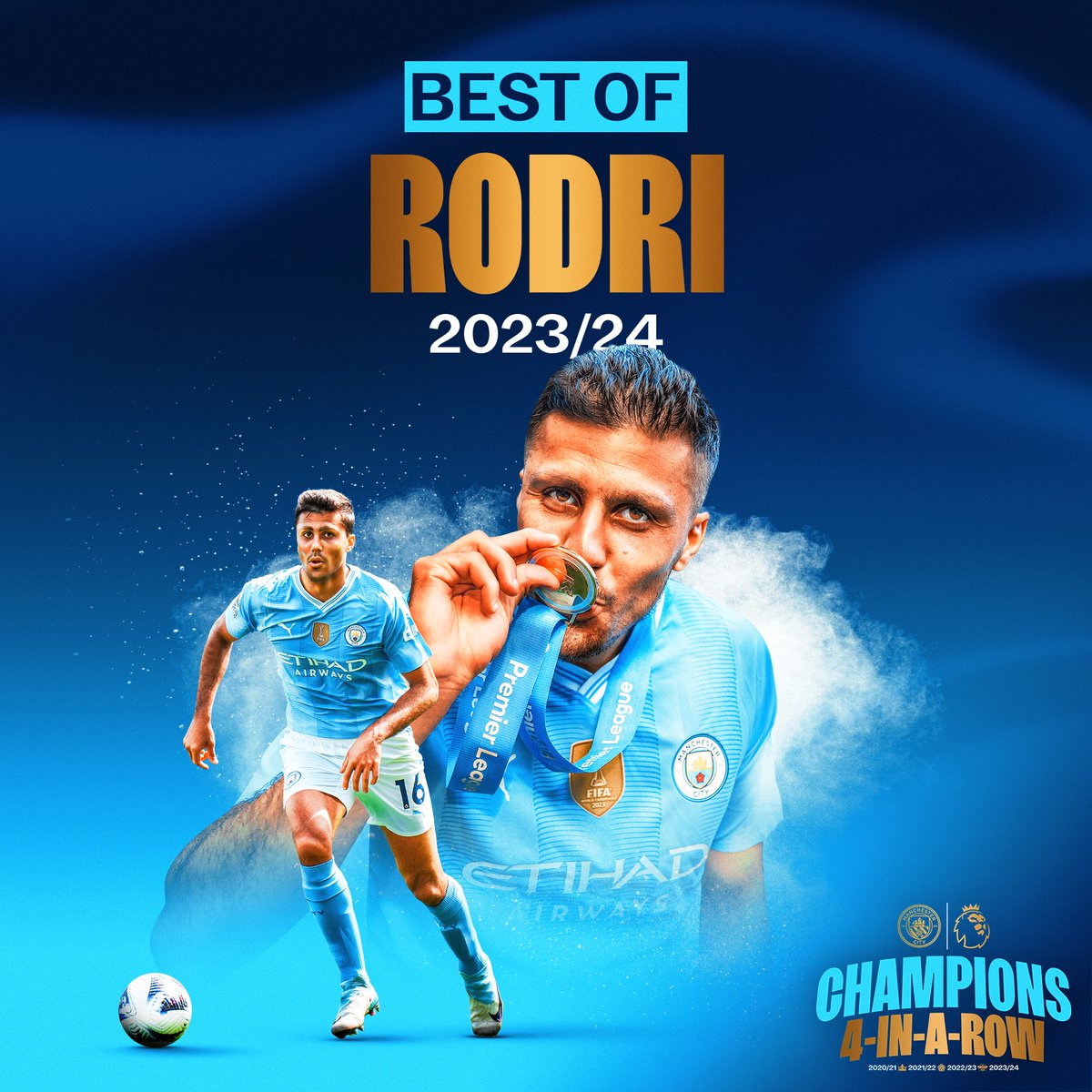"Without him, we couldn't do what we're doing." 🔑 Take a look back at Rodrigo's immense 2023/24 campaign 👏🎬
