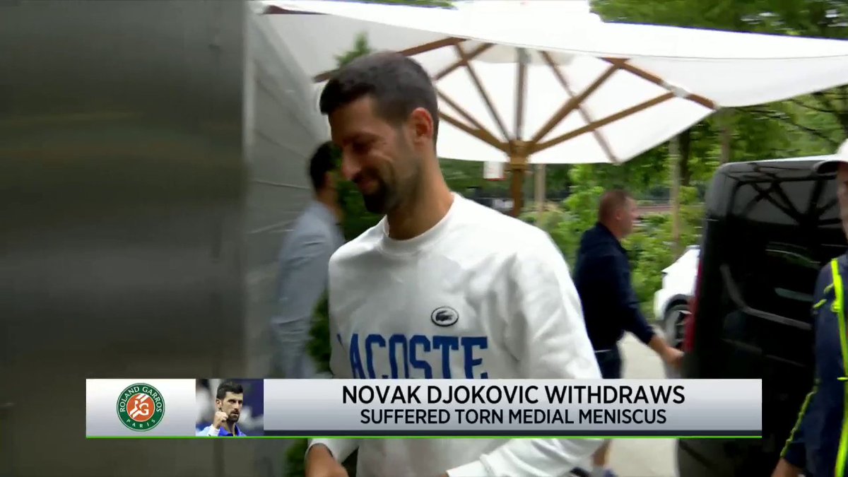MRI scans confirmed that Novak Djokovic suffered a torn medial meniscus in his right knee. ❤️‍🩹 #RolandGarros