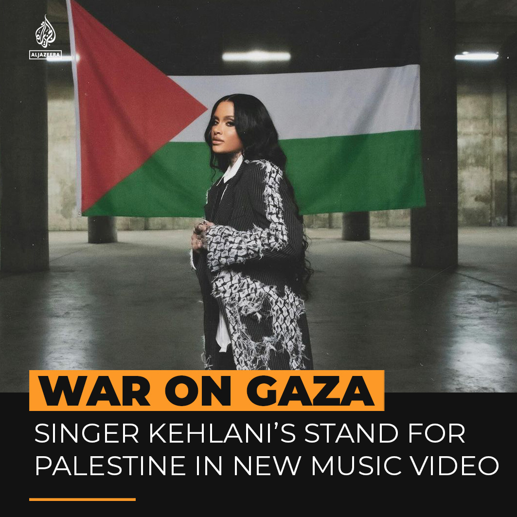 American singer Kehlani has expressed support for Palestine in their new music video, donning a keffiyeh inspired outfit and singing in front of a Palestinian flag.