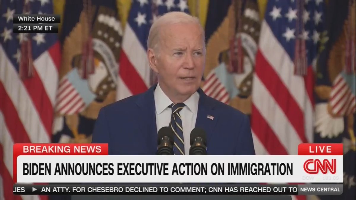 President Biden: I've come here today to do what Republicans refuse to do, secure our border. We had a bipartisan border deal, but then Republicans walked away from it. Why? Because Trump told them to. He didn't want to fix the issue, he wanted to use it to attack me. It was a cynical political move and a complete disservice to the American people who are looking for us to fix the border, not weaponize it