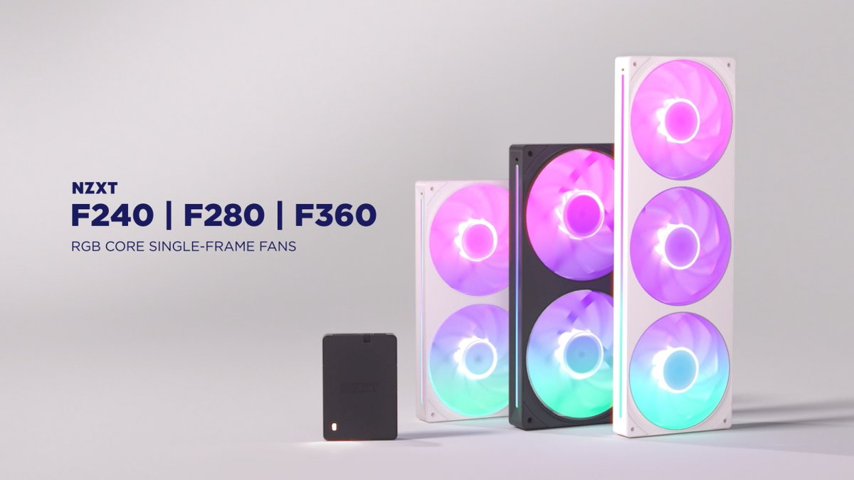 Meet the all-new NZXT F Series RGB Core Single-Frame Fans! Featuring: • Simple installation • Streamlined lighting control • Anti-vibration rubber corners • Static pressure fan blade design • Standard 5V ARGB header connectivity Learn more at