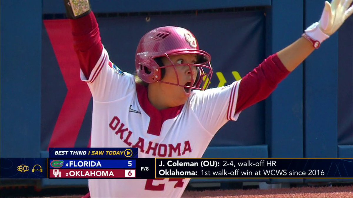 The best thing Scott Van Pelt saw today: Jayda Coleman and the Oklahoma Softball squad keeping their quest for a four-peat alive 🔥