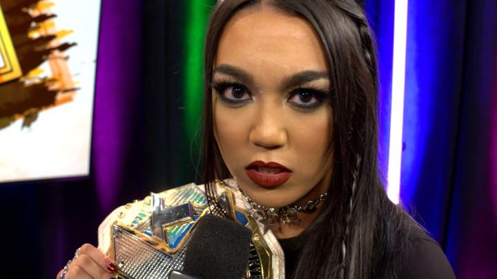 EXCLUSIVE: NXT Women’s Champion roxanne sends a message to TNA Wrestling Knockouts Champion Jordynne Grace ahead of #NXTBattleground. #WWENXT