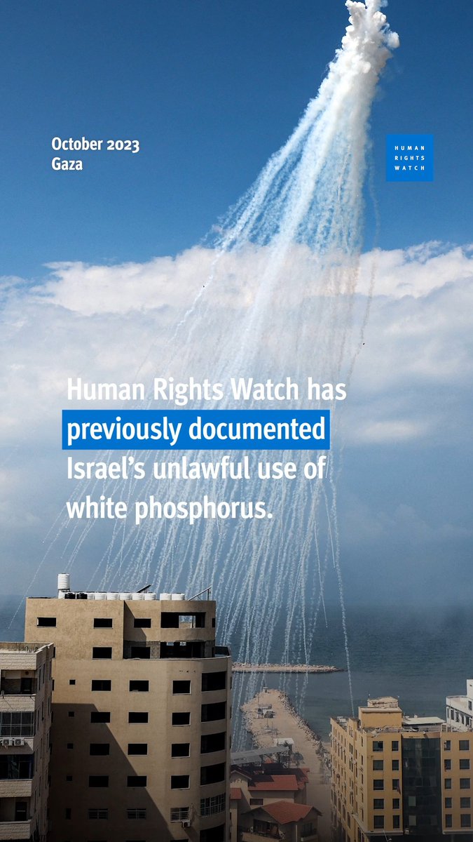 NEW: Israel's use of white phosphorus in south Lebanon is putting civilians at risk and contributing to displacement. HRW verified the use of white phosphorus munitions by Israeli forces in at least 17 municipalities in south Lebanon since Oct. 2023.