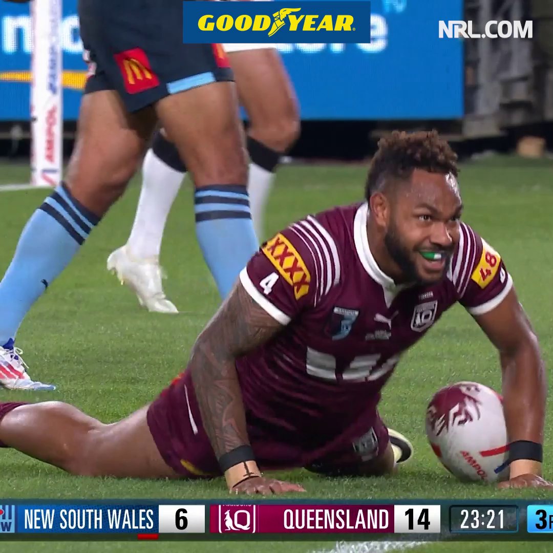 Back-to-back tries for Tabuai-Fidow! 💥 #Origin Thanks to Goodyear