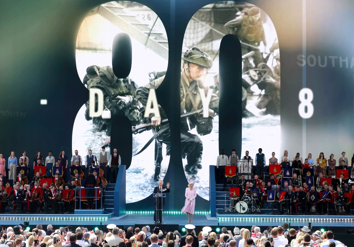 "The stories of courage, resilience and solidarity which we have heard today, and throughout our lives, cannot fail to move us, to inspire us, and to remind us of what we owe to that great wartime generation." A speech by The King to mark #DDay80 in Portsmouth. Click to read.