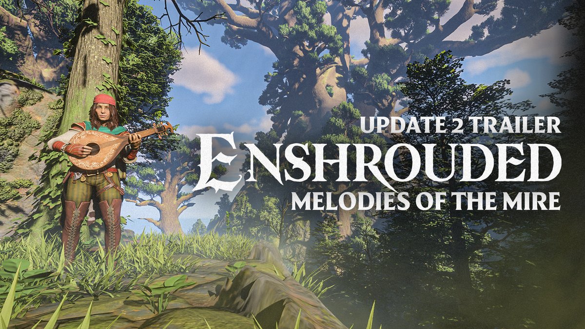 Enshrouded's second major update, "Melodies of the Mire", is out now! 🎉🎉🎉 Go play on Steam, or make some music, it's up to you, Flameborn.