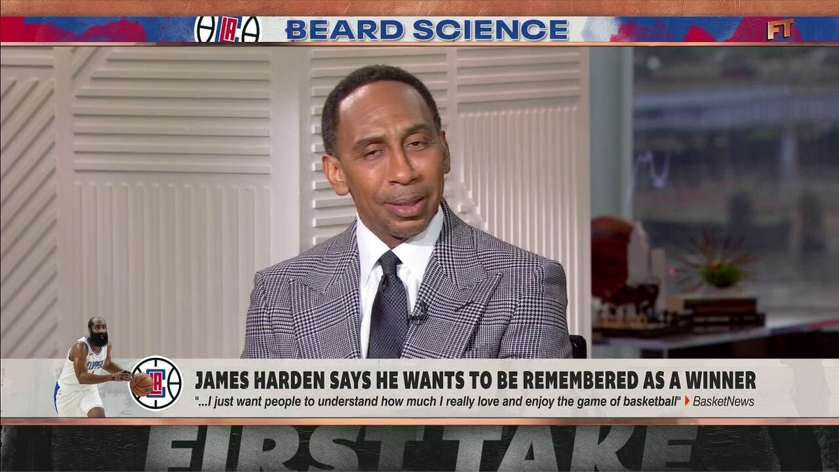"It might be the most embarrassing quote that James Harden has ever given about himself." —Stephen A Smith on Harden's recent comments on how he wants to be remembered