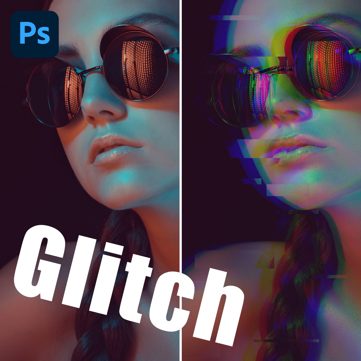 みんな大好きなグリッチ。 #Photoshop