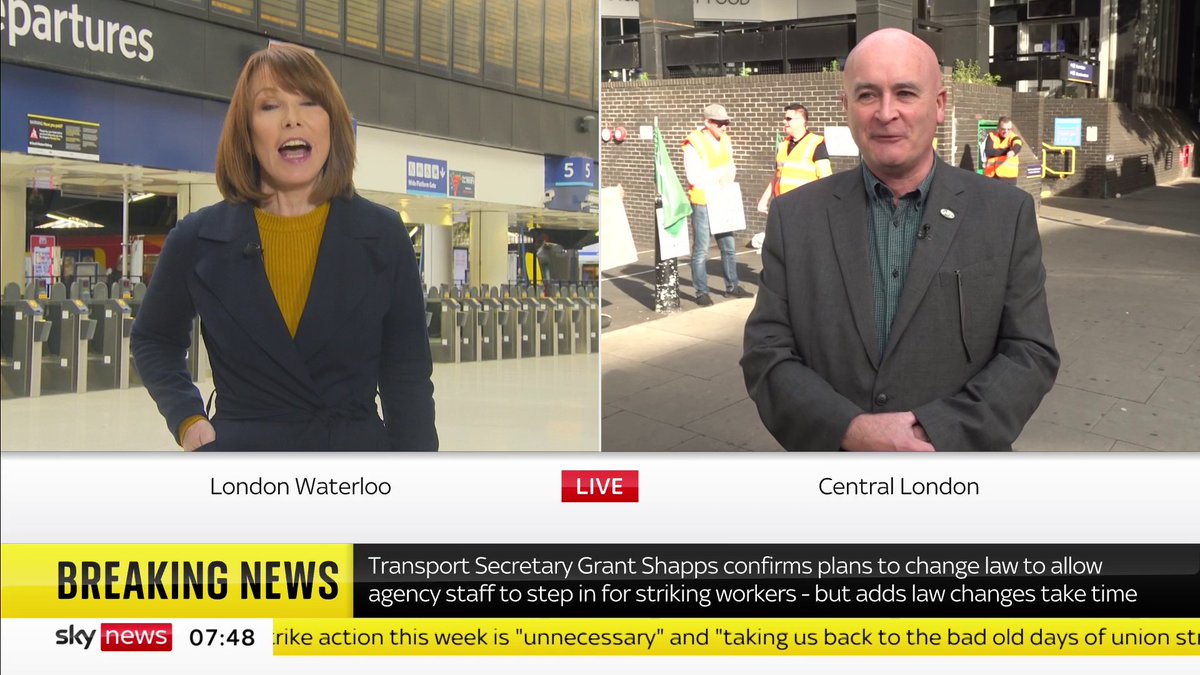 Mick Lynch is trending. In this classic clip, Kay Burley is mercilessly mocked by RMT Union General Secretary Mick Lynch for asking a ridiculous question 6 times ๐๐๐