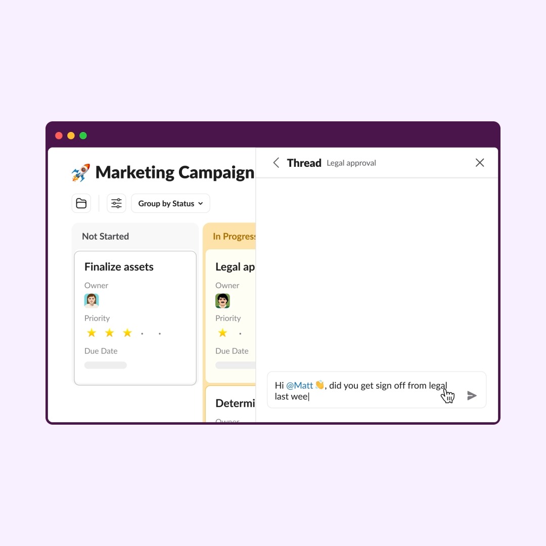 Introducing Slack lists 💫 ✅ Manage projects from start to finish, directly in Slack 👯 Take on tasks as a team, right where you’re already working 🤖 Automate and triage requests with workflows in lists