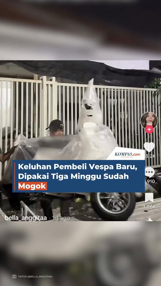 Bella Anggita Putri dari Malang mengalami masalah dengan Vespa LX 125 barunya yang baru dibeli tiga minggu. Mesin motornya sering mati saat digunakan. Setelah dibawa ke bengkel resmi SMM Malang, Bella mendapatkan tanggapan yang membingungkan. Pihak bengkel tidak menemukan masalah dan hanya mereset motornya. Namun, masalahnya tidak teratasi dan Vespa Bella kembali mati saat digunakan. Bella meminta ganti unit baru, tetapi pihak bengkel masih belum bisa memberikan solusi. Piaggio Indonesia telah berkoordinasi dengan diler dan mengirim tim teknis untuk memeriksa motor Bella. Masalah pada Vespa Bella masih dalam tahap pengecekan dan belum diketahui penyebabnya. Penulis: Muhammad Fathan Radityasani Kreatif: Maura Diquesa Silentioni S Produser: Tri Indriawati #Malang #Vespa #PiaggioIndonesia