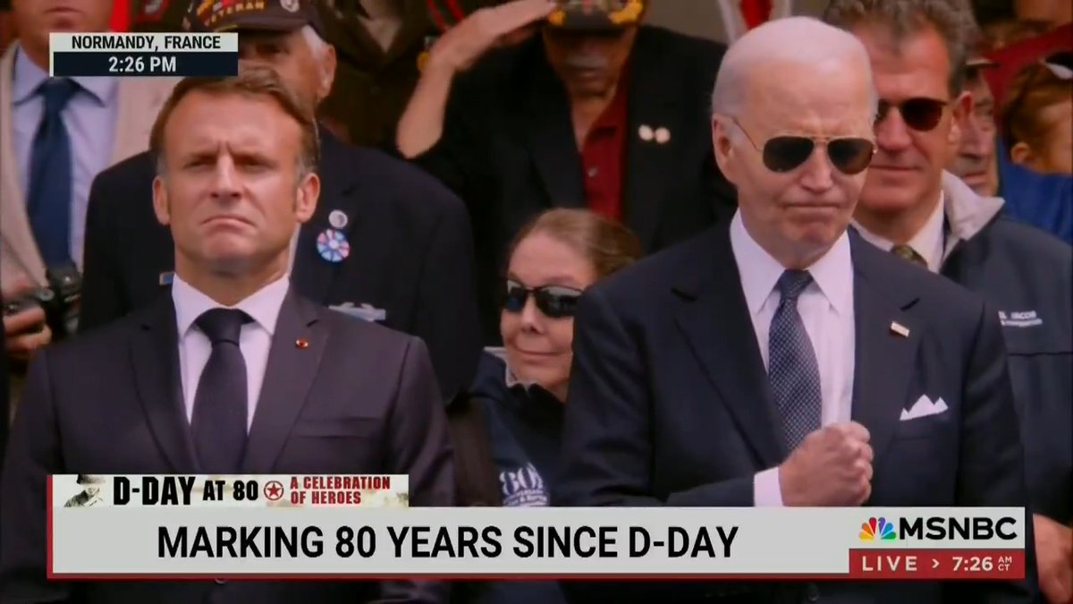 President Biden’s reaction to the D-Day anniversary flyover 🇺🇸💙