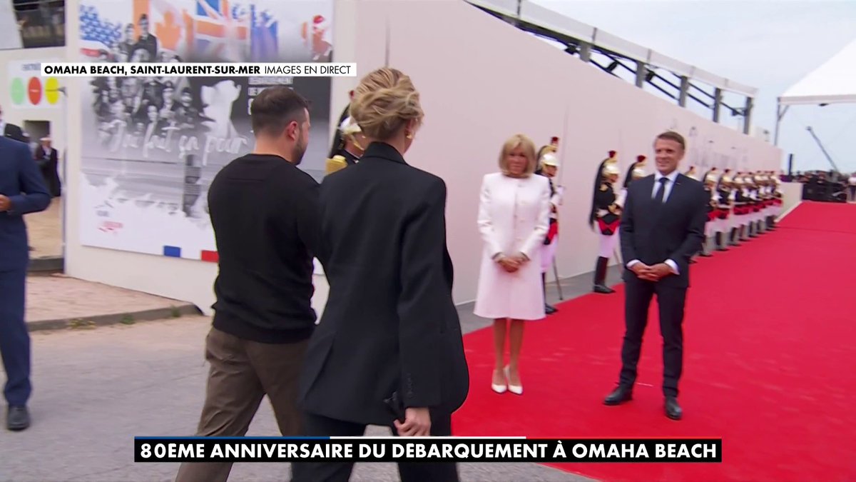 🇫🇷🇺🇦 FLASH | Volodymyr Zelensky est arrivé au 80e anniversaire du débarquement de Normandie, accueilli par Emmanuel Macron. #Dday