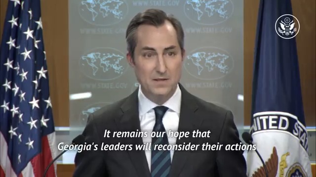 We are taking steps to impose visa restrictions on the Georgian Dream Party and others who are undermining democracy in Georgia. Georgia's leaders should reconsider their actions and work to move forward with their nation's long-stated democratic and Euro-Atlantic aspirations.
