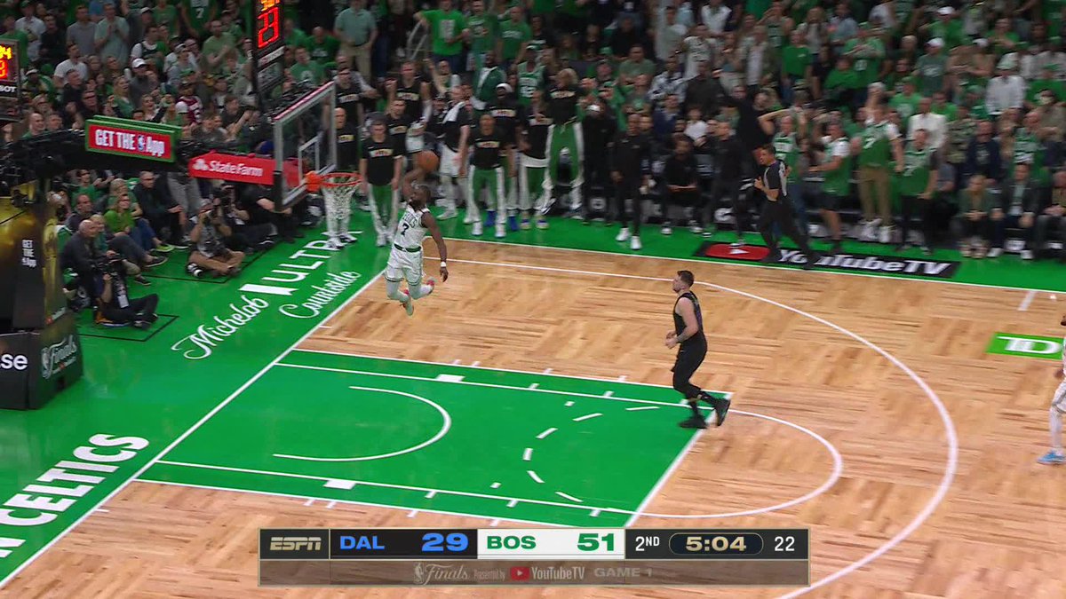 This Jaylen Brown sequence is EVERYTHING 🤩 The triple. The steal. The JAM.