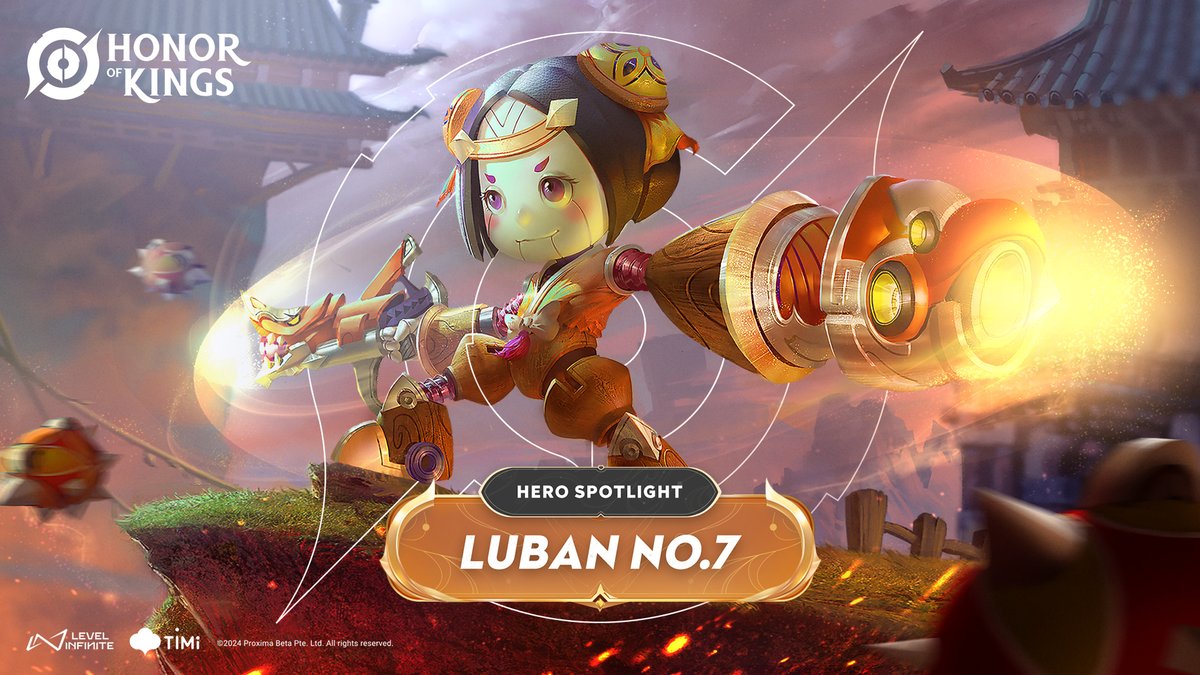 "Humanoid cannon, firing!" Learn about the destructive puppet marksman Luban No. 7 in today's Hero Spotlight! Pre Register: #HonorOfKings