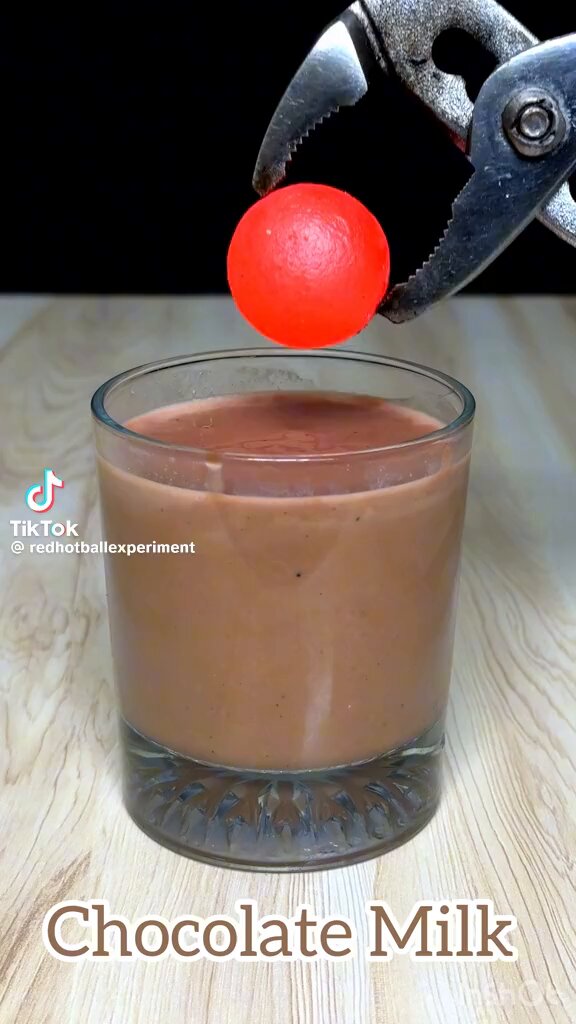 1000 degree fireball vs chocolate milk (Sound on 🔉)
