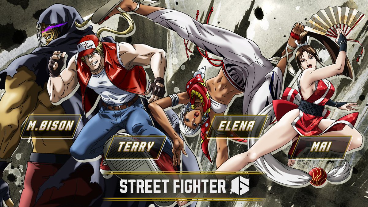 Behold, Year 2 for #StreetFighter6! 🐎 M. Bison 💥 Terry Bogard 🔥 Mai Shiranui 🦓 Elena The first guest characters in the series from Fatal Fury by SNK GLOBAL are joined by two high-spirited veterans!