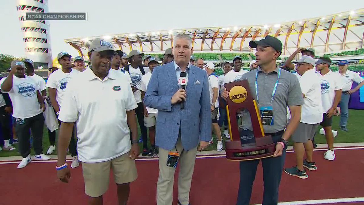 CONGRATS ON THE THREE-PEAT COACH!!!! ๐๐๐ ๐บ ESPN #NCAATF x Gators Track and Field & Cross Country