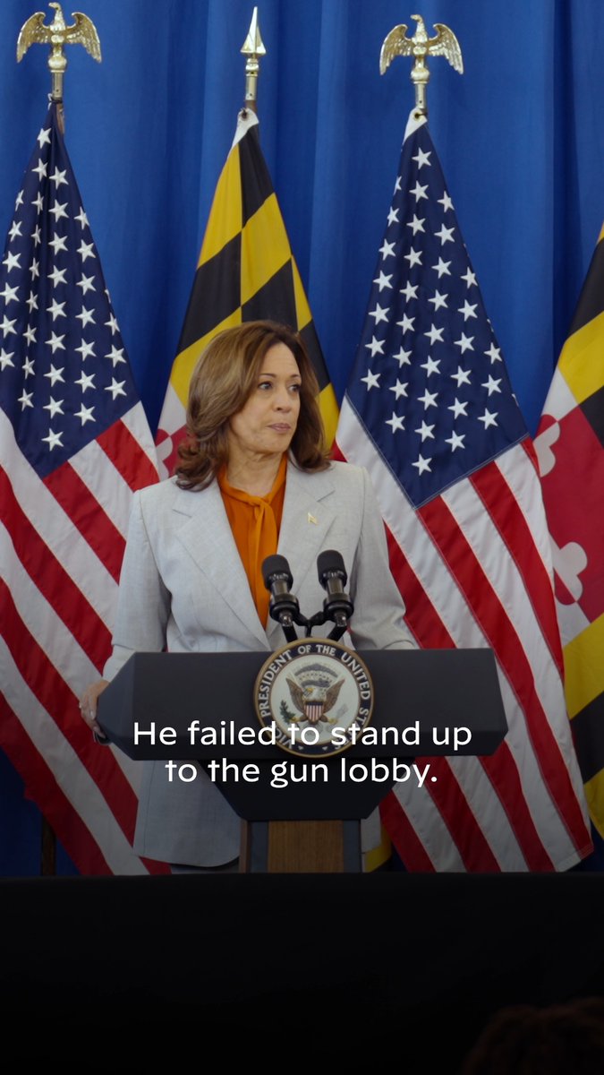 President Biden and I stood up to the NRA and the gun lobby. Donald Trump bowed down.