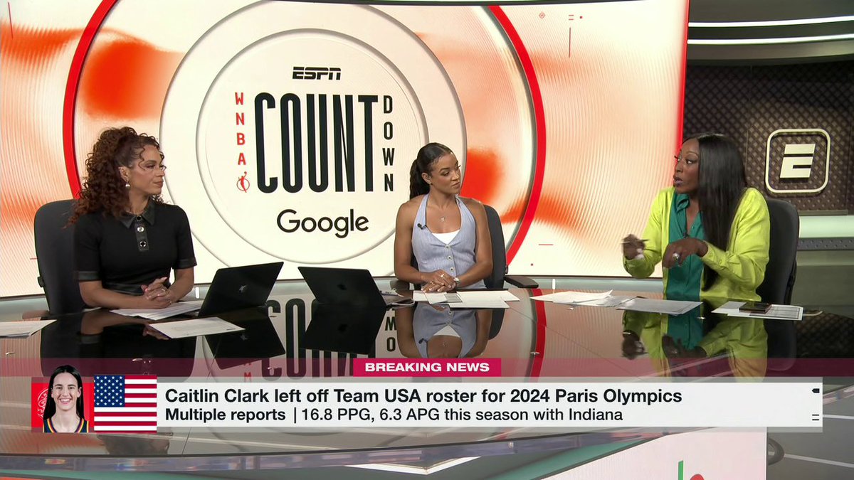 .@elleduncanESPN, Andraya Carter and Chiney Ogwumike take a look at the reported women's basketball roster for the Paris Olympics ⤵️