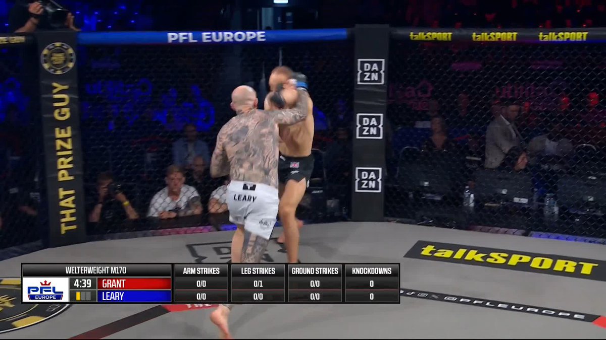 SUPLEX AND VICIOUS GNP! 😳 Jack Grant wastes no time and stops Charlie Leary inside the first minute! 🔥 #PFLNewcastle | LIVE NOW ON DAZN