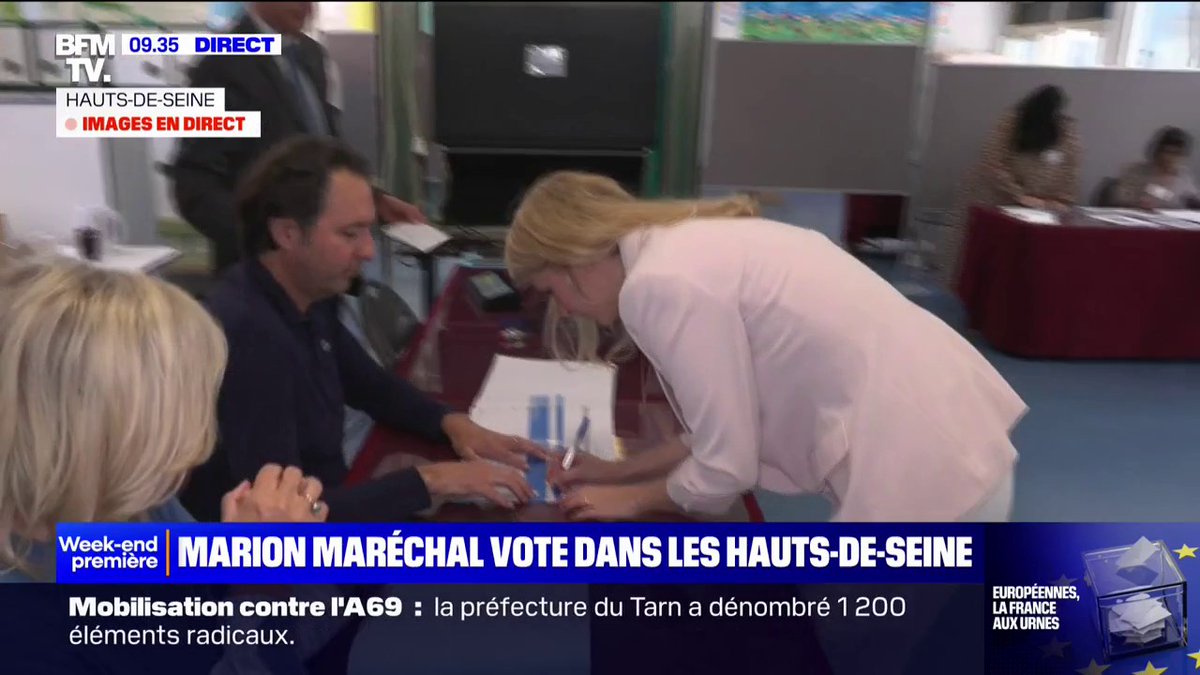 Élections européennes: Marion Maréchal a voté dans les Hauts-de-Seine