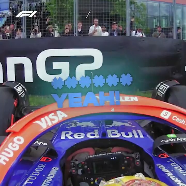 Danny Ric was pumped up after that one! He'll start Sunday's race from a superb P5 🙌 #F1 #CanadianGP