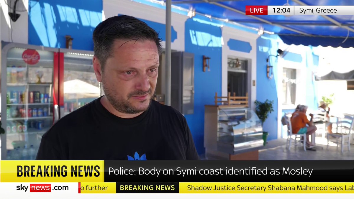 "I'm sorry for the family, I'm sorry that I'm the one to find him. I wish we had better news." Local cameraman Antonios speaks to Sky's Sadiya, detailing how he spotted the body of TV doctor Michael Mosley on the beach near the fence. 🔗 📺 Sky 501