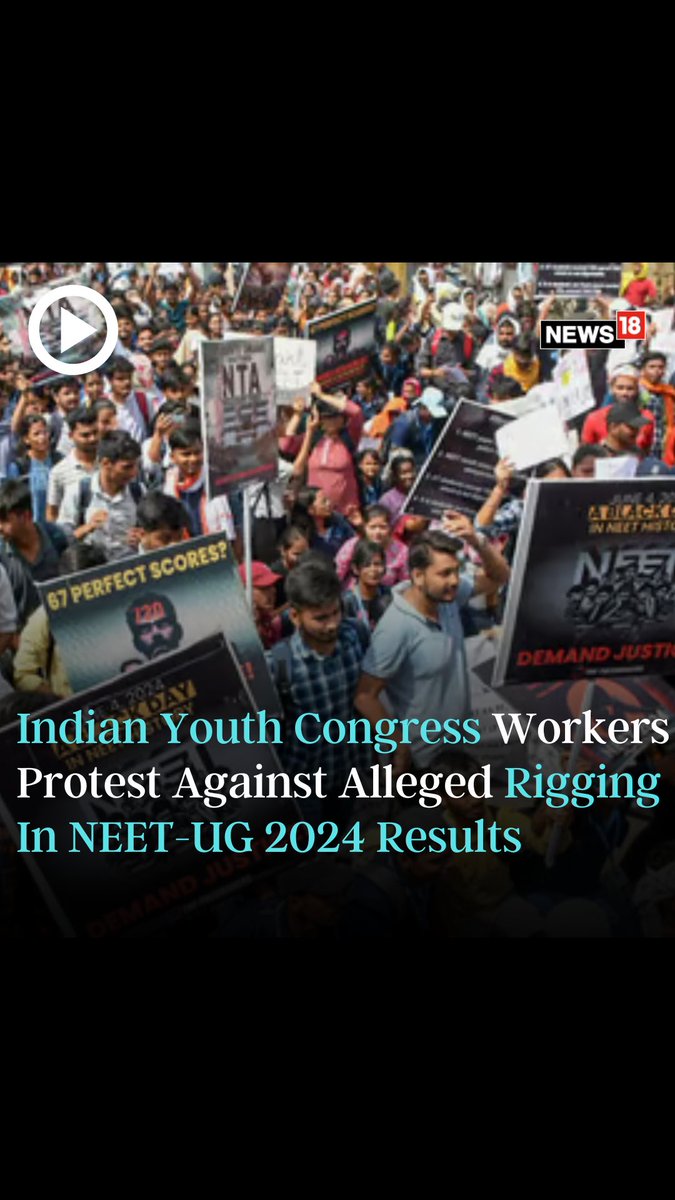 #WATCH | Delhi: Indian Youth Congress workers protest at Raisina Road against alleged rigging in NEET-UG 2024 exam results. #NewDelhi #NEETUG #NTA #NEETUG2024 #NEET2024 #Results #Congress #RaisinaRoad #Protests #Protest #DelhiPolice