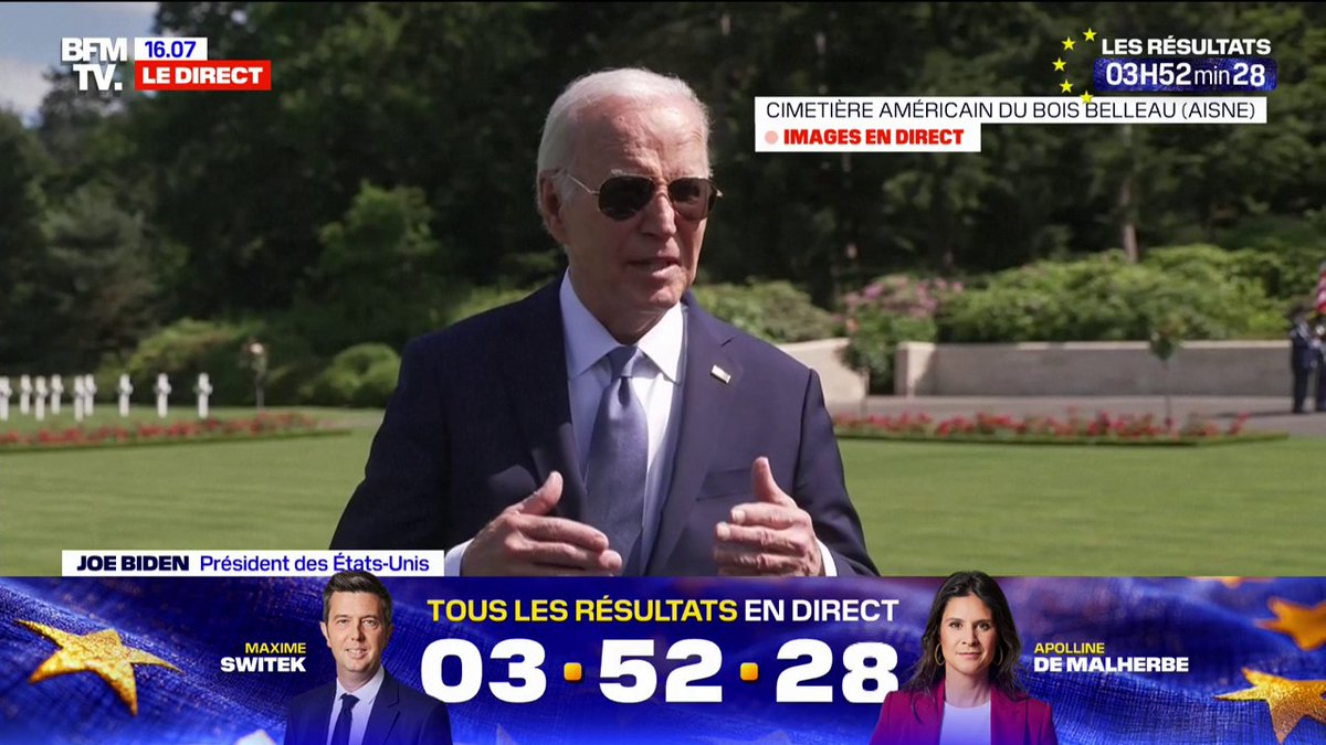 Joe Biden évoque "la Pointe du Hoc" comme "le moment le plus mémorable" de son voyage en France