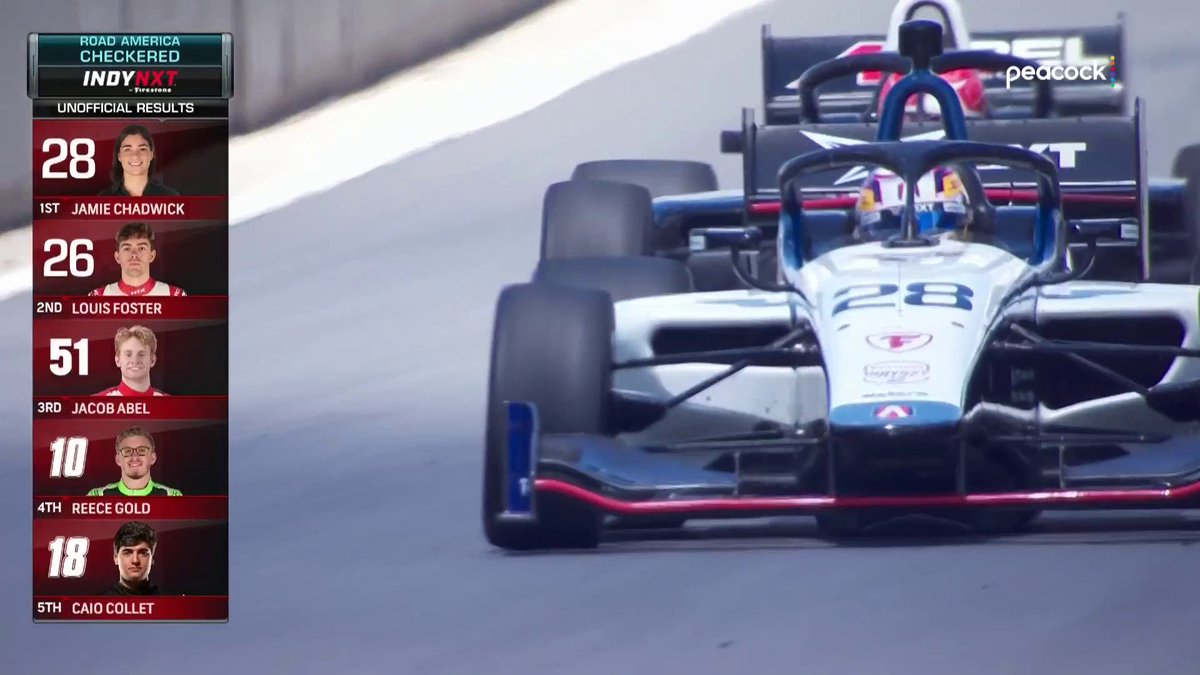 REPOST TO CONGRATULATE JAMIE CHADWICK! WINNER AT ROAD AMERICA. FIRST WOMAN TO WIN IN INDY NXT IN 15 YEARS.