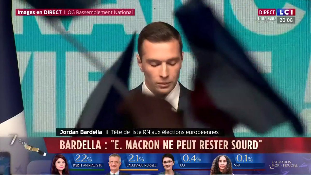 🚨🇫🇷🇪🇺 ALERTE INFO | Après sa victoire, Jordan Bardella demande la dissolution de l'Assemblée nationale en vue de nouvelles élections. #ElectionsEuropéennes2024