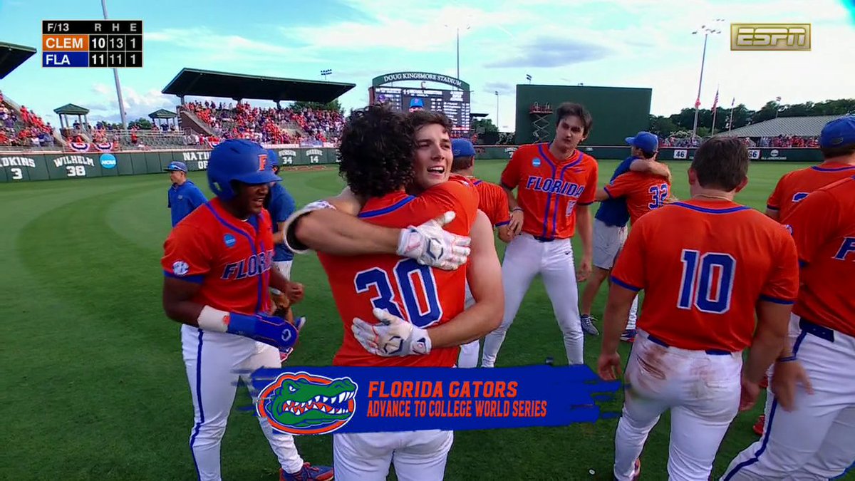 FLORIDA WALKS IT OFF AGAINST NO. 6 CLEMSON IN THE 13TH TO ADVANCE TO OMAHA 😱
