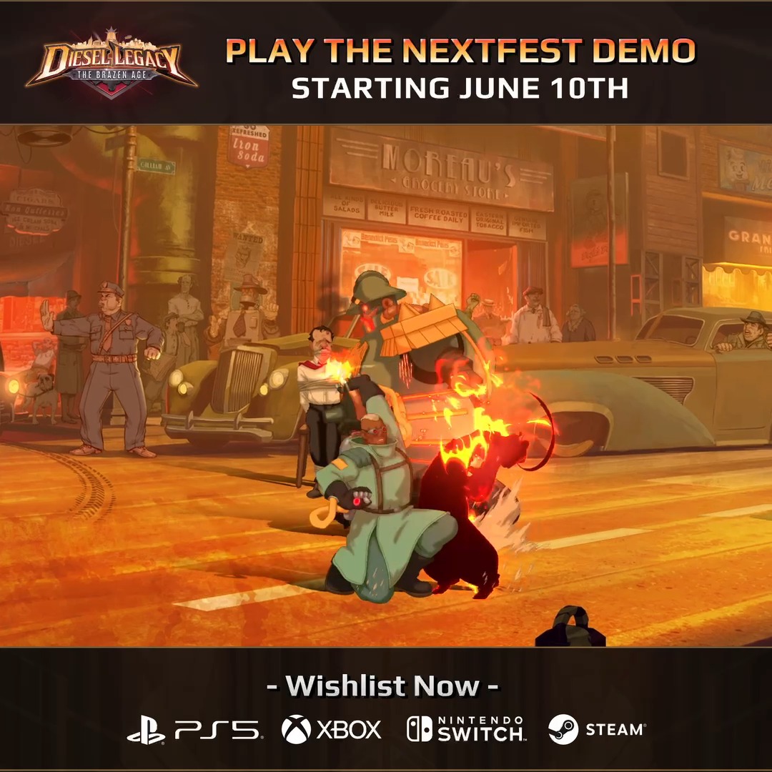 DOWNLOAD THE FREE DEMO NOW! 💻🦾 🤖 7 playable characters, including newcomer DIESELMECH 🌐 Worldwide Online Netplay 🦾 Massive Matchmaking Improvements 🔊 Voice Chat ..and tons more! #DieselLegacy 🔗: