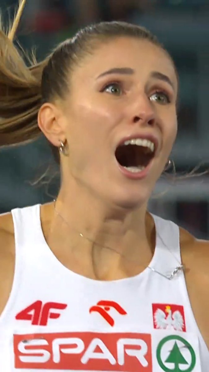 That reaction! 🥲🥹 Natalia Kaczmarek 🇵🇱 is crowned European 400m champion in a super-fast 48.98! 🔥 Fastest time by a European this century as well! #Roma2024 #IgniteTheFire