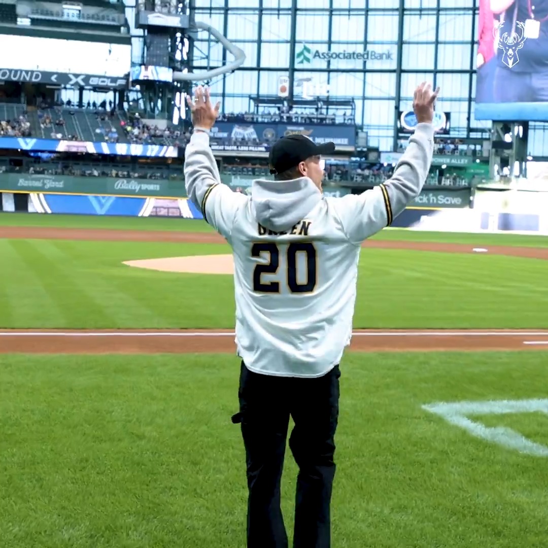 AJ Green brought high heat to tonight's Milwaukee Brewers game!