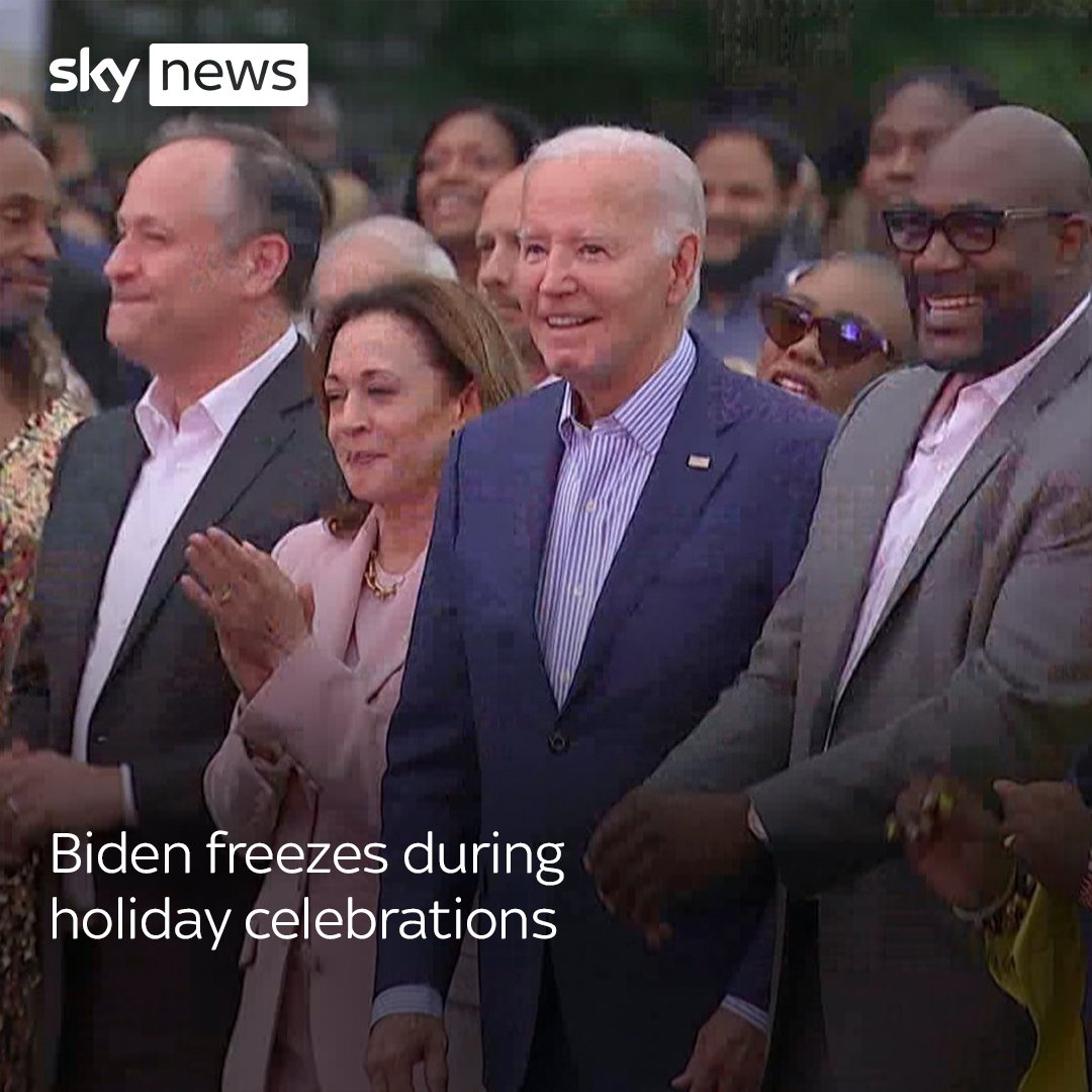 President Biden appeared to freeze during Juneteenth celebrations at the White House, and began slurring his words when speaking to the crowd
