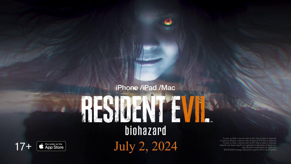 Go tell Aunt Rhody that Resident Evil 7 biohazard is now available for pre-order on iPhone 15 Pro models, as well as iPad and Mac devices with the M1 chip or later with universal purchase! Fear comes home on July 2, 2024. Pre-order on the App Store now 👉