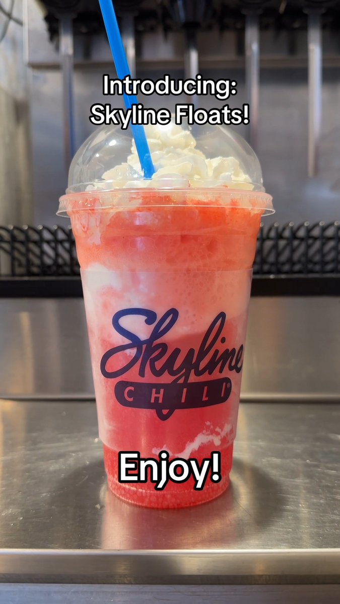 Beat the heat with a sweet treat! 🍦😎 Cool off with a Skyline Float mixed with your choice of Barq’s Red Crème Soda, Barq’s Root Beer, Coca-Cola, or Fanta. #skylinechili #IceCream #FoodTikTok #summervibes